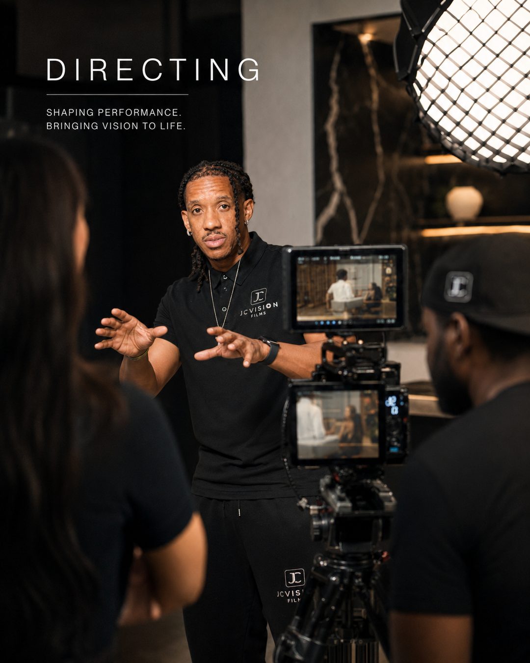 JCVISION FILMS directing — directing talent on set