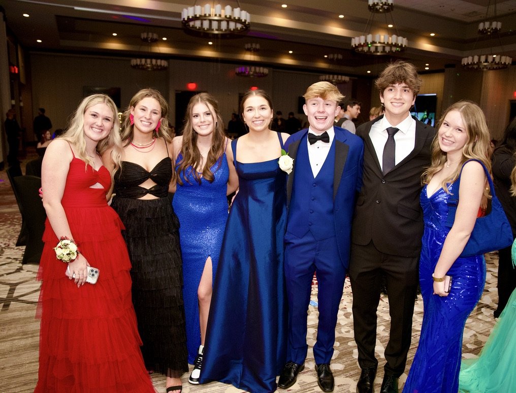 Prom group in formal wear